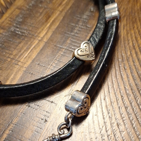 Brighton Black and Silver Heart Adjustable Chain Closure Belt - Picture 2 of 10